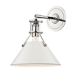 Painted No.2 Wall Sconce with Polished Nickel/off White Finish