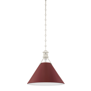 Painted No. 2 Pendant with POLISHED NICKEL/SOFT CRIMSON Finish