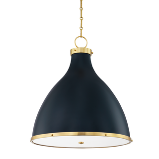 Painted No. 3 Pendant with Aged Brass/darkest Blue Finish