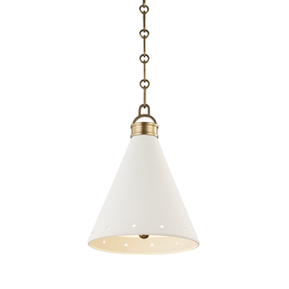 Plaster No.1 Pendant with Aged Brass/white Plaster Finish