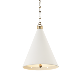 Plaster No.1 Pendant with Aged Brass/white Plaster Finish