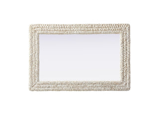Rectangle Cornhusk Mirror 24x36 in Linen White