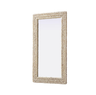 Rectangle Cornhusk Mirror 24x42 in Linen White