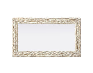 Rectangle Cornhusk Mirror 24x42 in Linen White