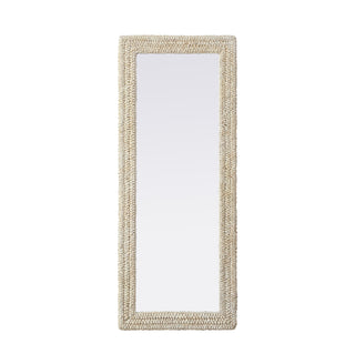 Rectangle Cornhusk Mirror 24x60 in Linen White