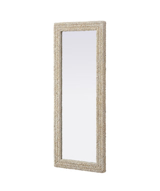 Rectangle Cornhusk Mirror 24x60 in Linen White