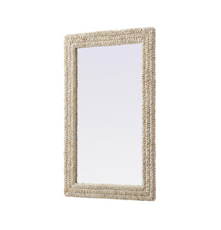 Rectangle Cornhusk Mirror 27x42 in Linen White