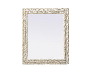 Rectangle Cornhusk Mirror 30x36 in Linen White