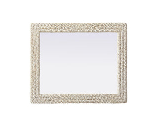 Rectangle Cornhusk Mirror 30x36 in Linen White