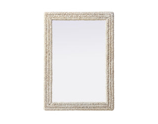 Rectangle Cornhusk Mirror 30x42 in Linen White