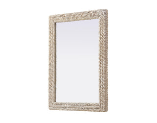 Rectangle Cornhusk Mirror 30x42 in Linen White