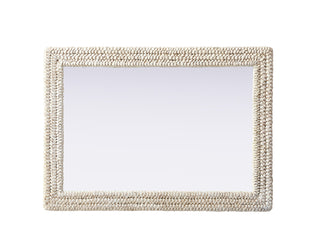 Rectangle Cornhusk Mirror 30x42 in Linen White