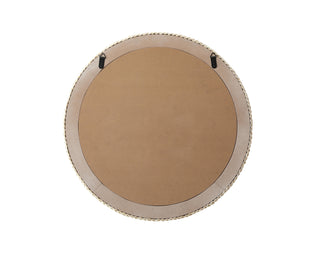 Round Cornhusk Mirror 30x30 in Linen White