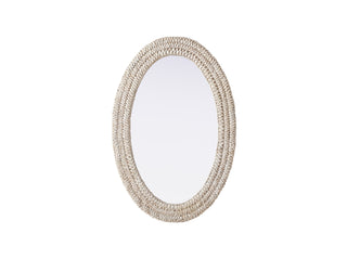 Oval Cornhusk Mirror 24x36 in Linen White