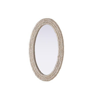 Oval Cornhusk Mirror 24x36 in Linen White