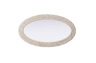 Oval Cornhusk Mirror 24x42 in Linen White