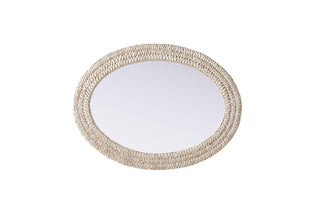 Oval Cornhusk Mirror 27x36 in Linen White