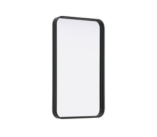 Contour Metal Rectangle Mirror 18x30 in Black