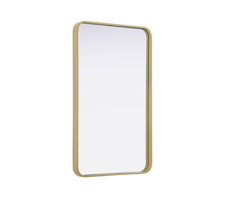 Contour Metal Rectangle Mirror 22x36 in Brass
