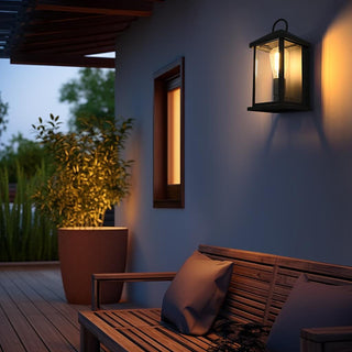 Neil 6 inch Outdoor Wall Sconce in Black