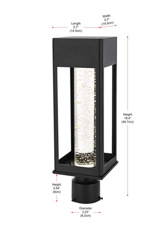 Amaris 18 inch LED Outdoor Post light in Black