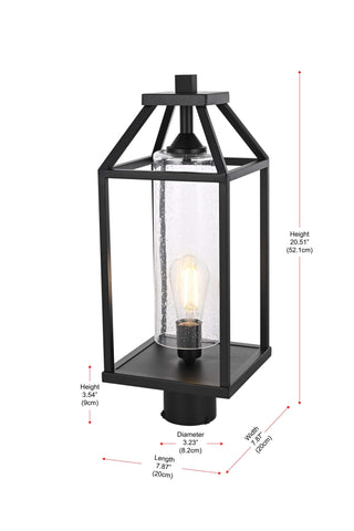 Zora 21 inch Outdoor Post light in Black