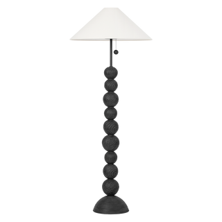 Miela FLOOR LAMP with Forged Iron/Ceramic Black Motif Finish