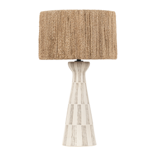 Palma TABLE LAMP with Patina Brass/Ceramic Graphic White Finish