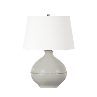 SALVAGE Table Lamp with PATINA BRASS AND CERAMIC PALE SAGE Finish