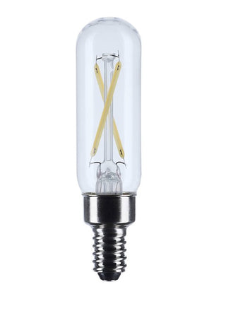 LED Tubular Bulb: 2.8W;  T6;  3000K;  Clear;  120V;  E12 Candelabra Base