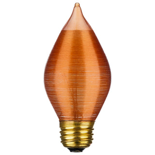 Incandescent Candle Bulb: 40W;  C15;  ;  Spun Amber;  120V;  E26 Medium Base
