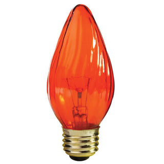 Incandescent Candle Bulb: 25W;  F15;  ;  Amber;  120V;  E26 Medium Base