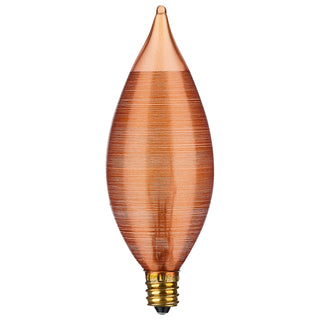 Incandescent Candle Bulb: 25W;  C11;  ;  Spun Amber;  120V;  E12 Candelabra Base