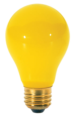 Incandescent Type A Bulb: 60W;  A19;  ;  Yellow;  130V;  E26 Medium Base