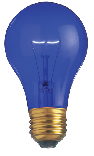 Incandescent Type A Bulb: 25W;  A19;  ;  Transparent Blue;  130V;  E26 Medium Base