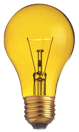 Incandescent Type A Bulb: 25W;  A19;  ;  Transparent Yellow;  130V;  E26 Medium Base