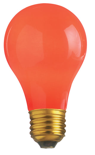 Incandescent Type A Bulb: 25W;  A19;  ;  Ceramic Red;  130V;  E26 Medium Base