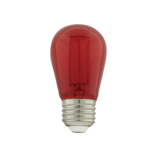 LED String Light Bulb: 1W;  S14;  ;  Transparent Red;  120V;  E26 Medium Base