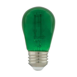 LED String Light Bulb: 1W;  S14;  ;  Transparent Green;  120V;  E26 Medium Base
