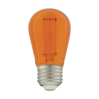 LED String Light Bulb: 1W;  S14;  ;  Transparent Orange;  120V;  E26 Medium Base