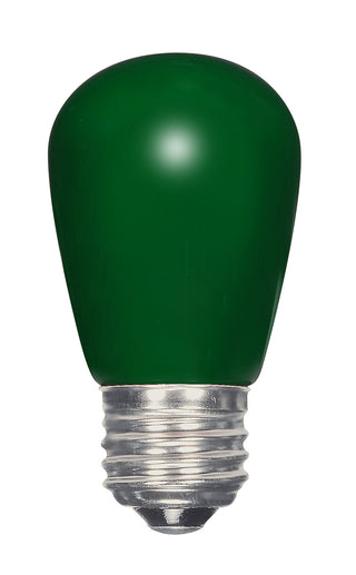 LED Sign Bulb: 1.4W;  S14;  ;  Ceramic Green;  120V;  E26 Medium Base