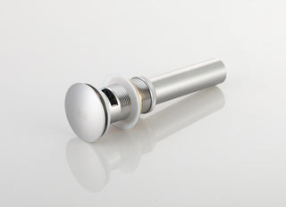 Pop-up bathroom sink drain with overflow in Brushed Nickel