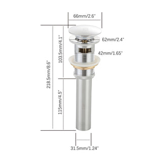 Pop-up bathroom sink drain with overflow in Polished Chrome