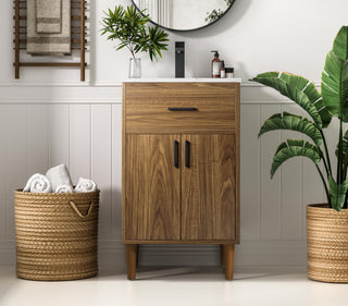 Chandler 20 inch Single Bathroom Vanity in Walnut Brown