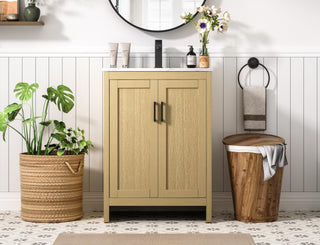 Finnley 24 inch Single Bathroom Vanity in Honey Brown