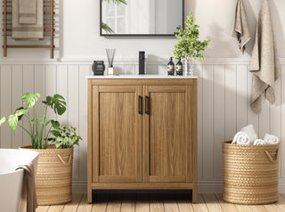 Finnley 30 inch Single Bathroom Vanity in Walnut Brown