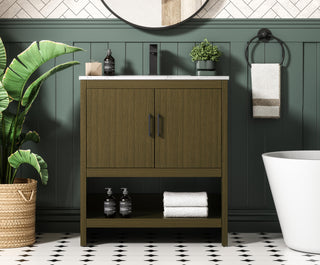 Ira 30 inch Single Bathroom Vanity in Chestnut Brown