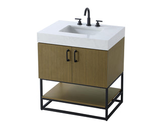 30 inch Single Bathroom Vanity in Chestnut Brown