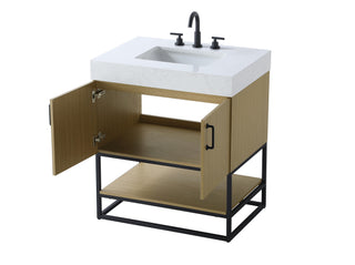 30 inch Single Bathroom Vanity in  Honey Brown