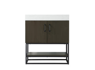 30 inch Single Bathroom Vanity in Mocha Brown